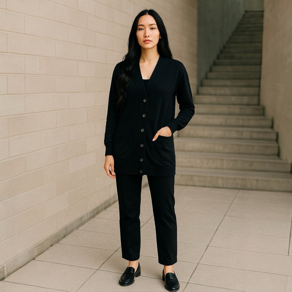 HARDTAIL HARD TAIL BLACK CARDIGAN SWEATER TOP